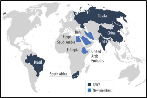 BRICS Countries Map.